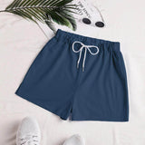 Azul Marino / S Shorts Nudo Liso Casual