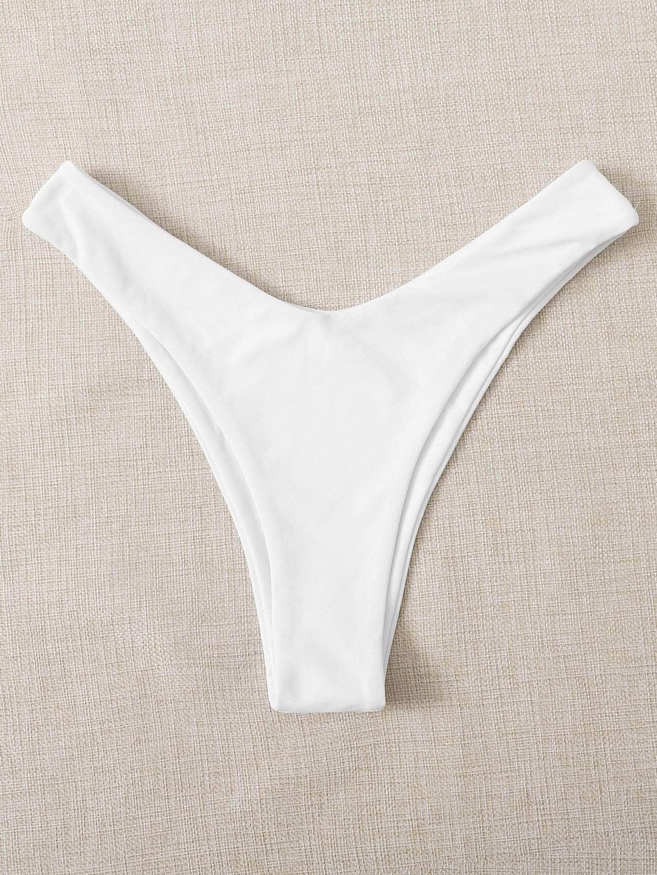 Blanco / XL Tangas bikini de pierna alta