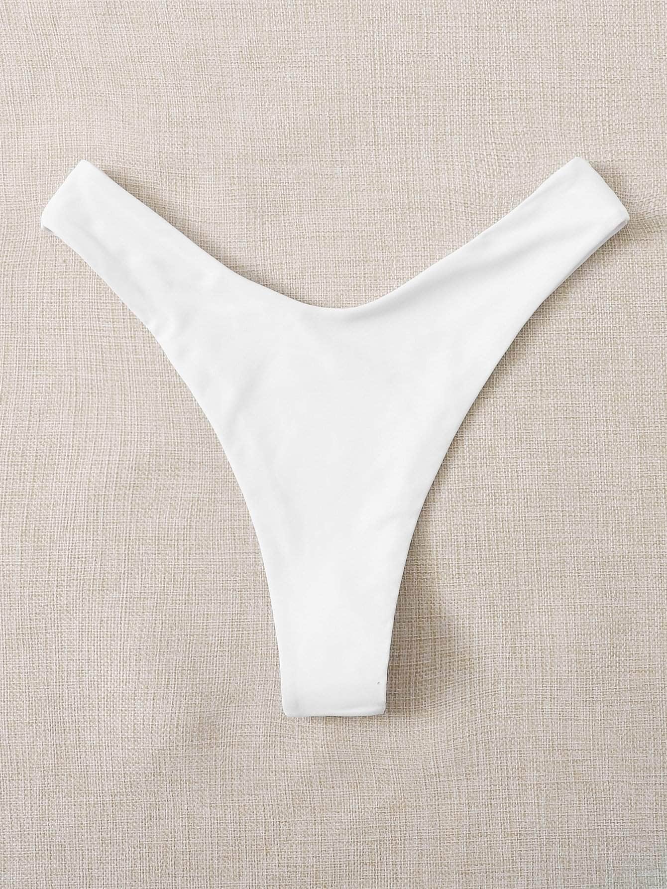 Blanco / M Tangas bikini de pierna alta