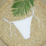 Blanco / S Tangas de bikini con cordón lateral