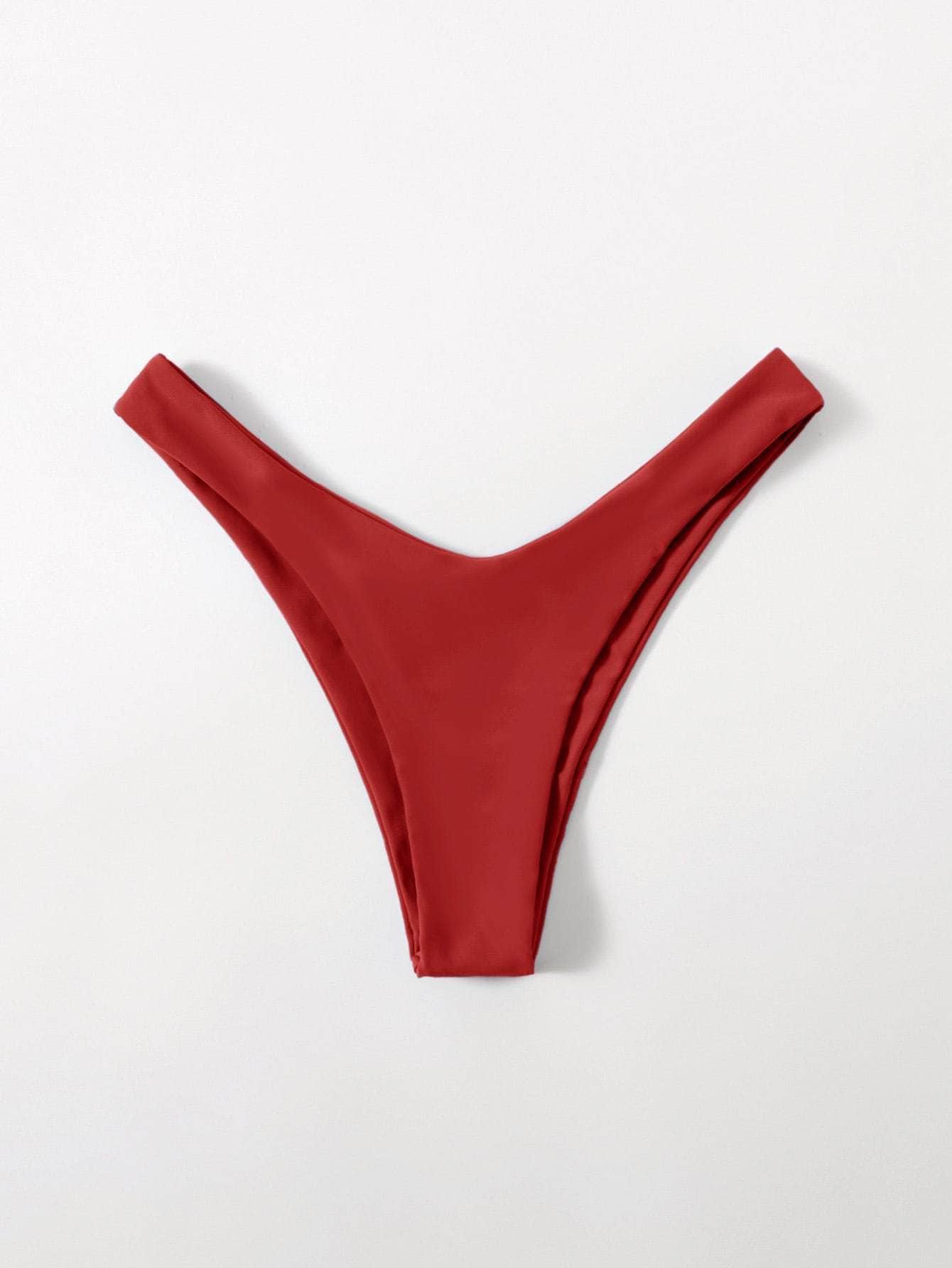 Rojo / XS Tangas de bikini cortadas altas