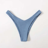 Neblina azul / XS Tangas de bikini cortadas altas