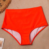 Naranja / XL Tangas de bikini de cintura alta