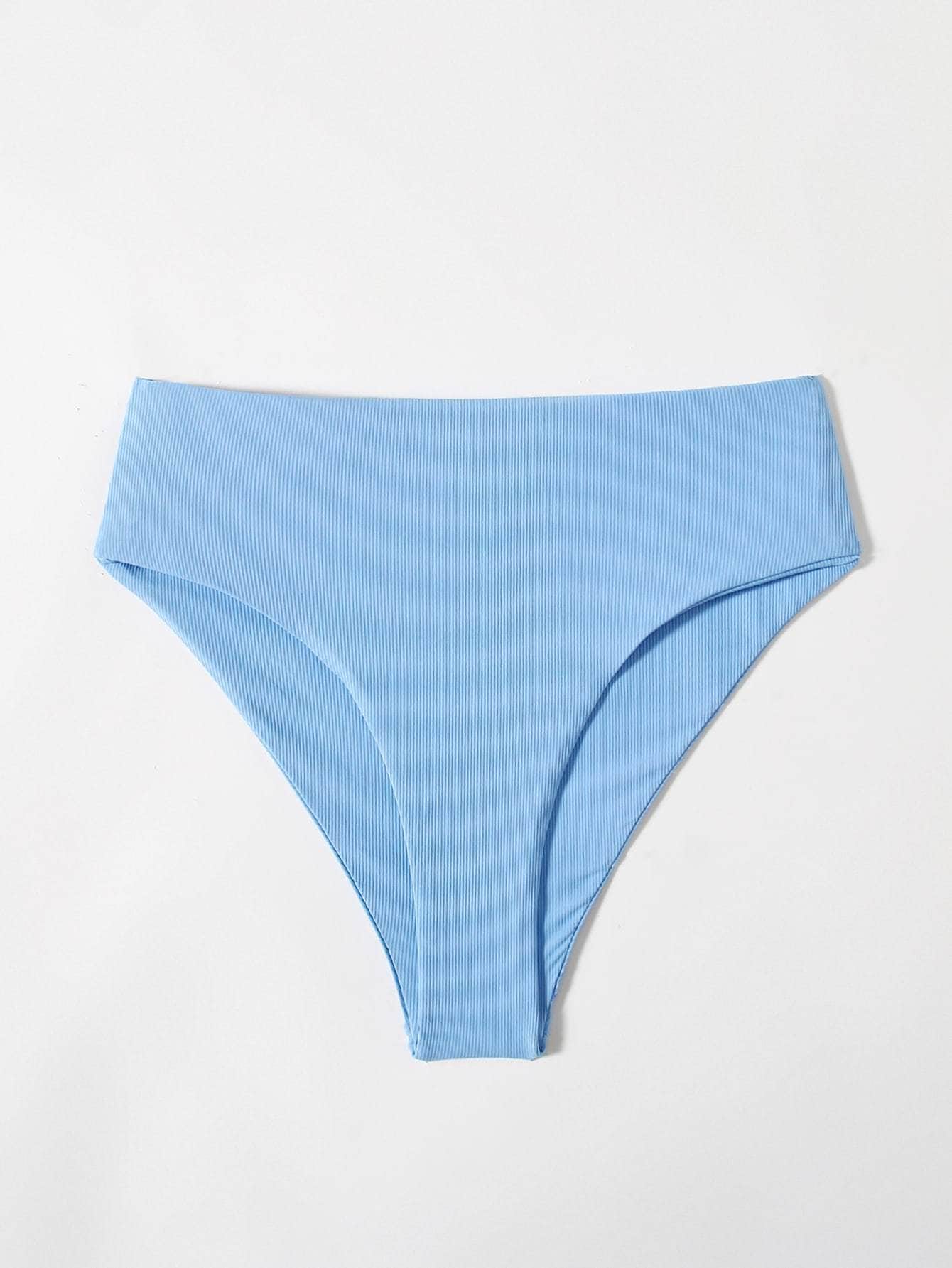 Azul / XS Tangas de bikini de cintura alta unicolor