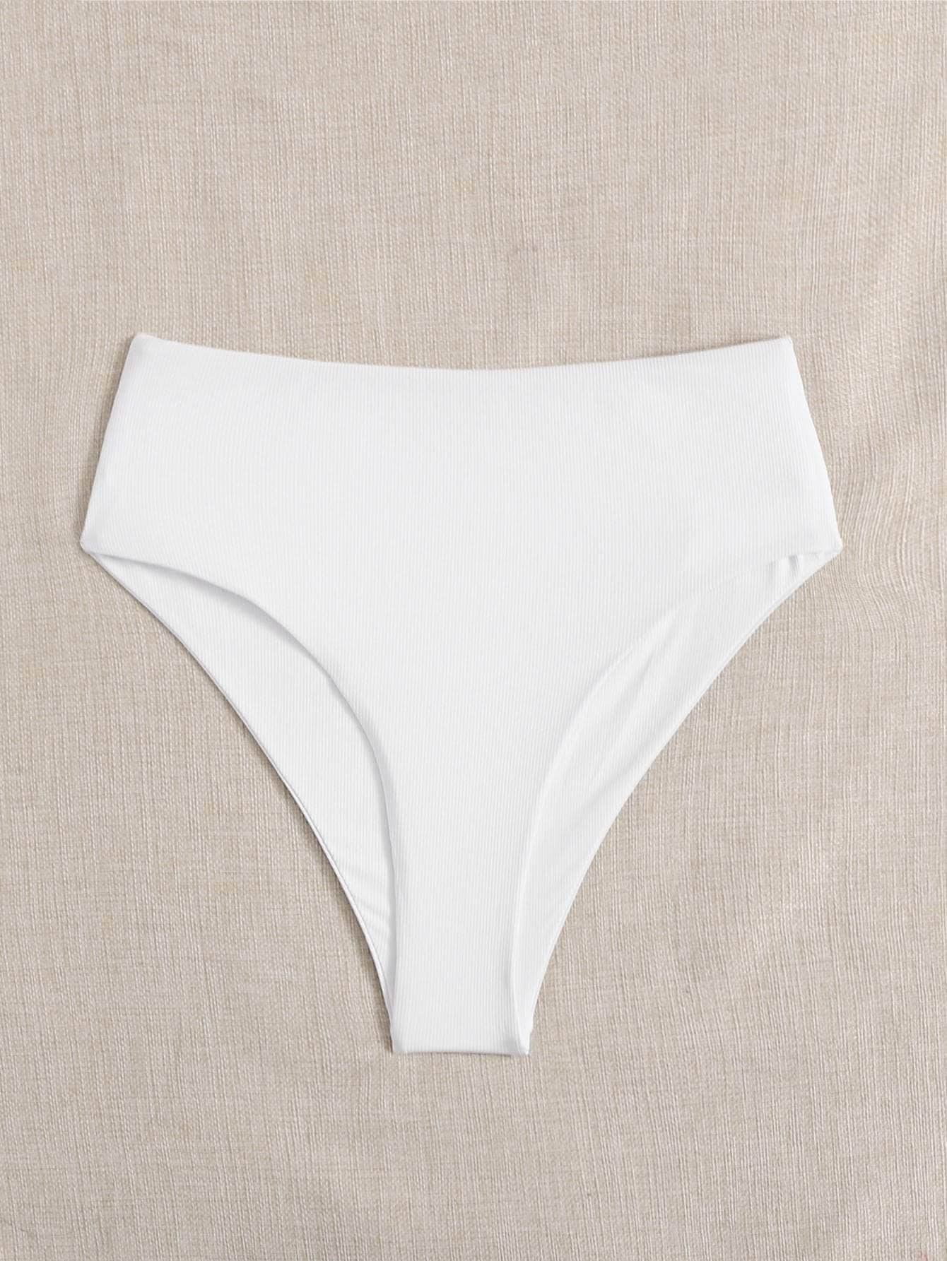 Blanco / XS Tangas de bikini de cintura alta unicolor