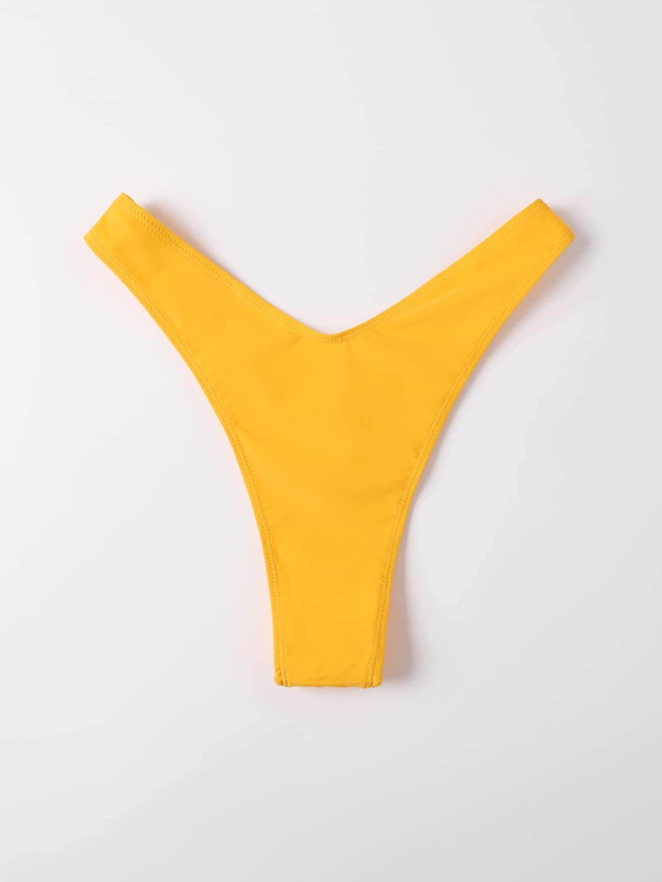 Amarillo / M Tangas de bikini liso casual