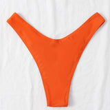 Naranja / M Tangas de bikini liso casual