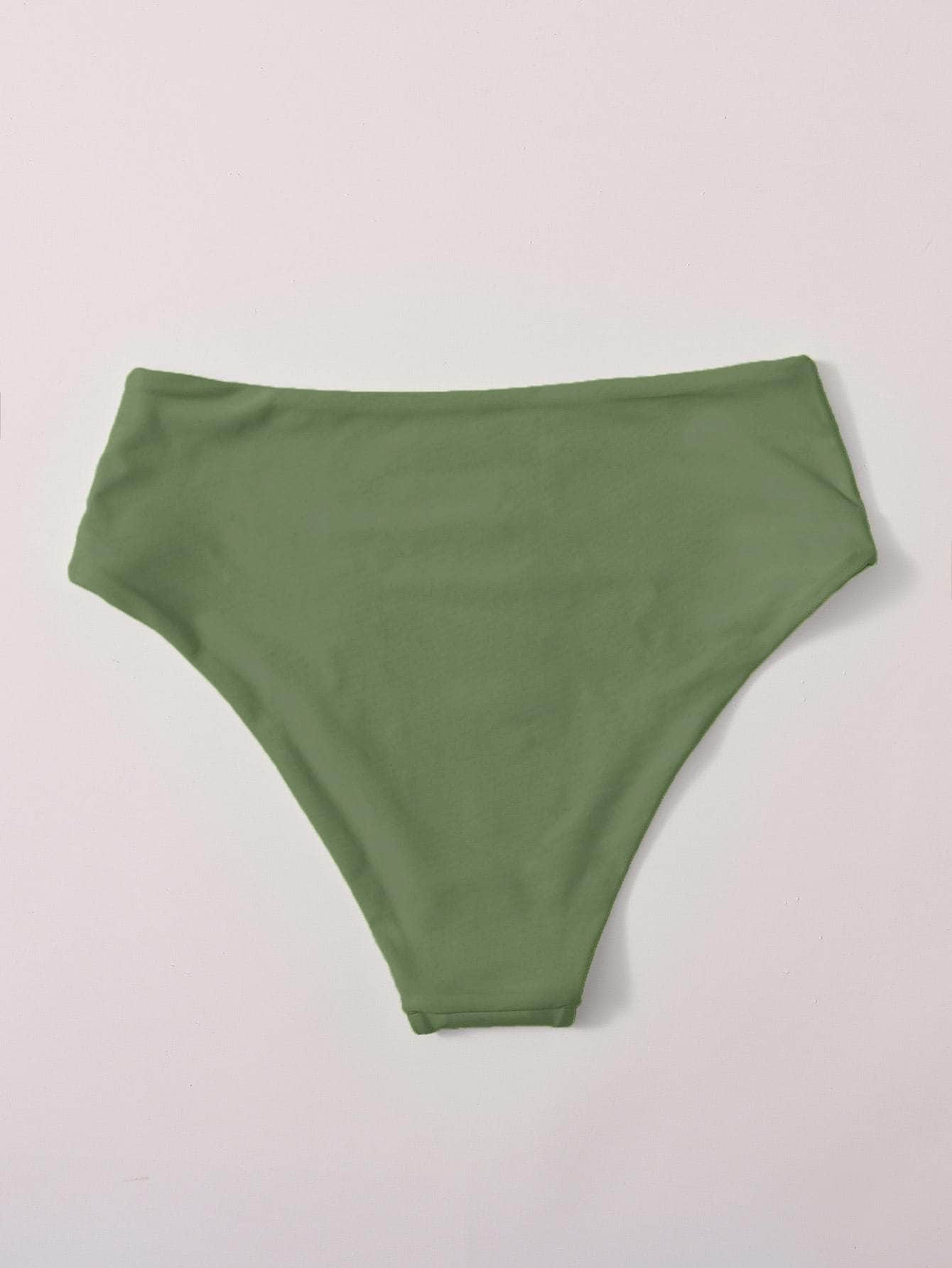 Tangas de bikini liso verde militar sexy