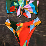 Vestido de baño bikini de cintura alta con estampado
