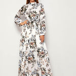 Vestido maxi con lazo con estampado floral