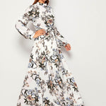 Vestido maxi con lazo con estampado floral