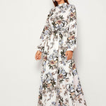 Vestido maxi con lazo con estampado floral